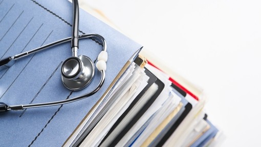 Stethoscope and paperwork
